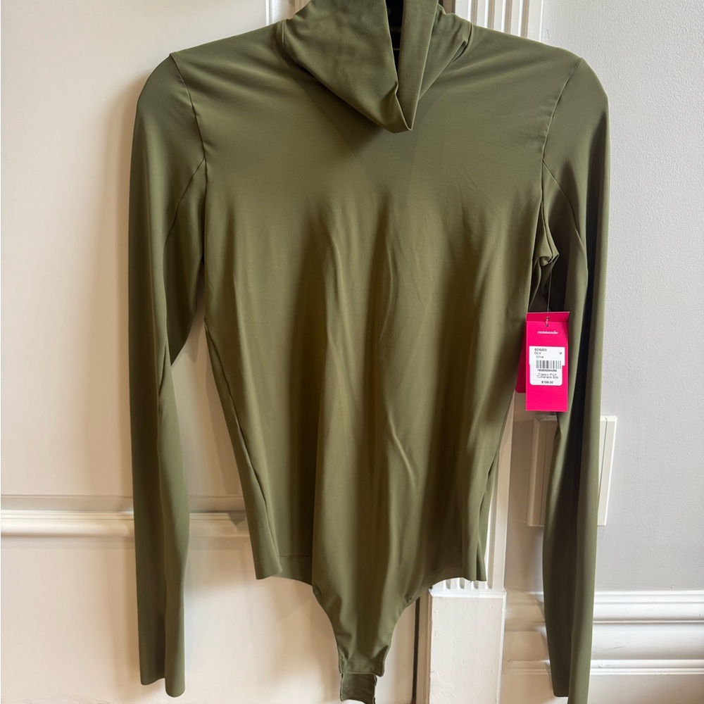 NWT Commando - Classic Print Turtleneck Bodysuit - Olive Green